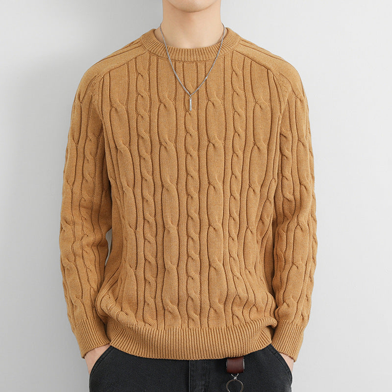 Mens Casual Slim-fit Knitted Pullover Sweater